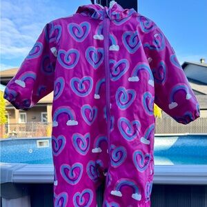 Hatley pink sherpa-lined splash suit. Size 18-24 months. Perfect condition.